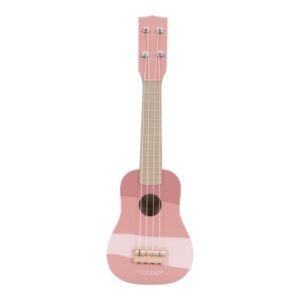 Dřevěná kytara duhová růžová LITTLE DUTCH